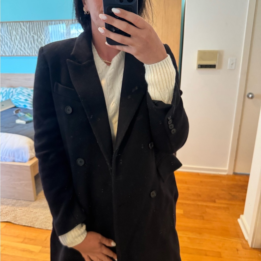 Zara Classic Black Wool Coat - Picture 9 of 10